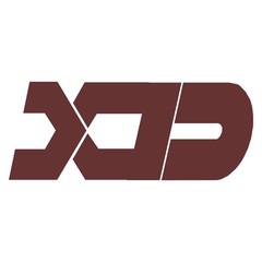 Vector initial letter XD logo icon dark brown color design template
