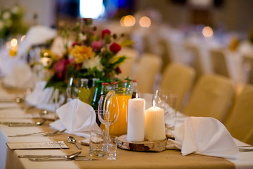 Beautiful wedding reception table decoration