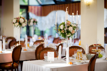 Beautiful wedding reception table decoration