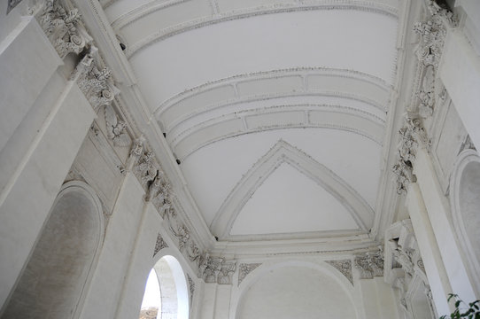 Ornate plaster work on ceiling 