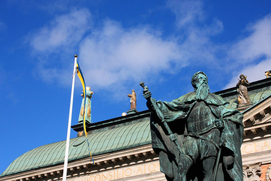 Statue of Gustavo Erici in front of Riddarhuset (House of Nobility Stockholm, Sweden