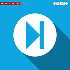 Colored icon or button of play next symbol with background