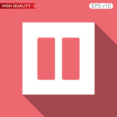 colored icon or button of pause symbol with background