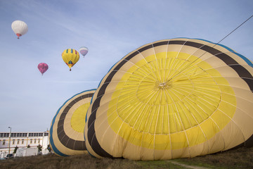ascension of hot air balloons festival