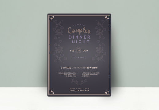 Couples Dinner Night Poster - Dark