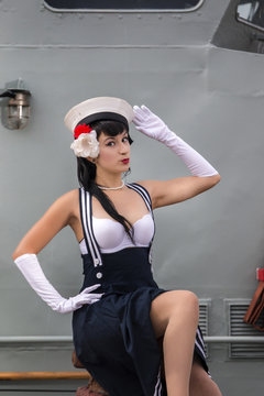 Sailor themed pinup girl