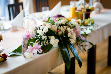 Beautiful wedding reception table decoration
