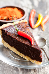 Delicious  chocolate cake with chilli
