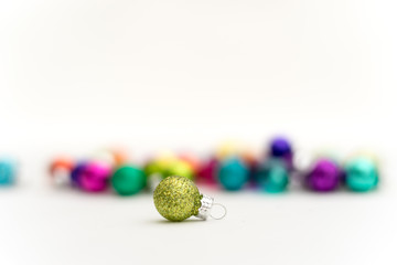 Glass Christmas Decoration green sparkles