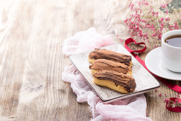 Eclairs (dessert) for valentines day