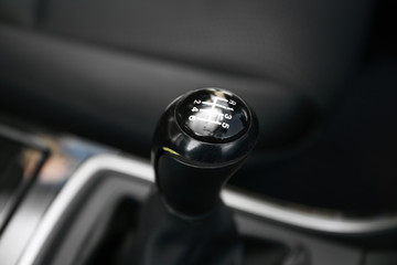 Closeup of car gearbox