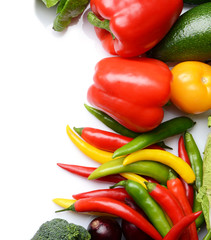 Fresh vegetables on white background