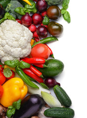 Fresh vegetables on white background