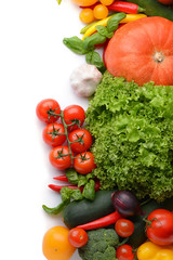Fresh vegetables on white background