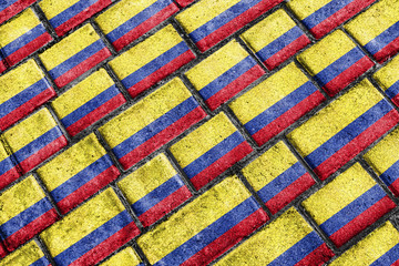 Colombia Flag Urban Grunge Pattern