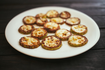 Fried zucchini with garlic