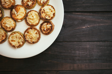 Fried zucchini with garlic