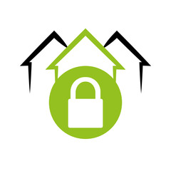 home security system emblem lock vector illustration eps 10