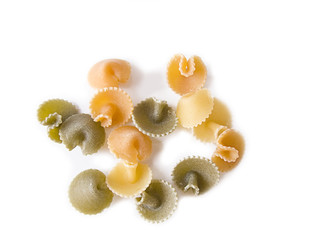 Italian pasta isolated over white background