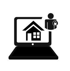 pictogram home security smart technology padlock vector illustration eps 10