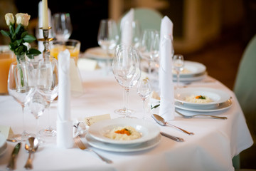 Beautiful wedding reception table decoration