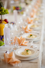 Beautiful wedding reception table decoration