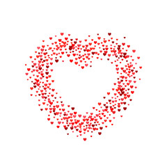 Burst from hearts. Frame halftone effect. Red dots on white background. Red and white Sunburst background. Abstract dotted surface. Retro, vintage, hipster style