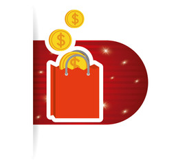 online buy bag gift money coins vector illustration eps 10