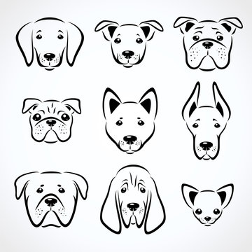 Dogs set. Vector