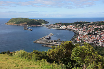 Blick auf Horta, Faial ist die fünftgrößte Insel der portugiesischen Inselgruppe der Azoren.