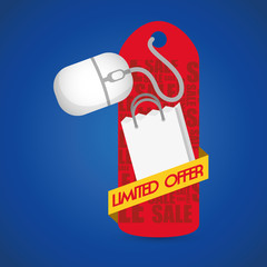 Naklejka premium limited offer online red tag price gift vector illustration eps 10