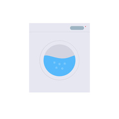 Flat Icon washing machine with blue water