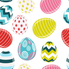 Beautiful Easter Egg Seamless Pattern Background Vector Illustra