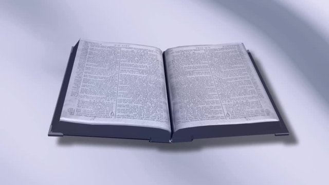 3D open bible book rotating