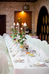 Beautiful wedding reception table decoration