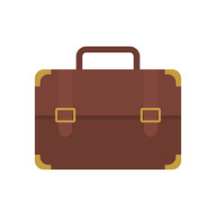 brown portfolio suitcase travel business vector illustration eps 10