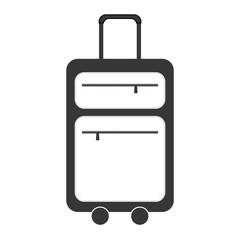 gray suitcase travel equipment vector illustration eps 10