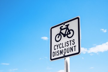 No cyclists road sign