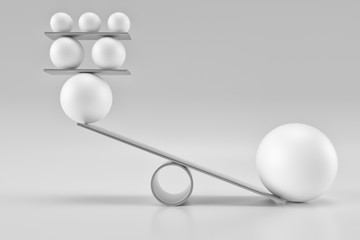 Balancing balls - 3D rendering