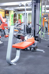 Interior of a fitness hall with fitness equipment