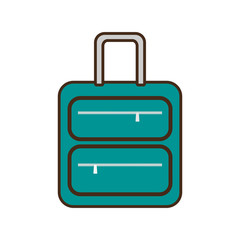 cartoon green suitcase travel equipment vector illustration eps 10