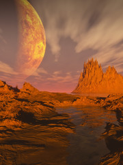 3d illustration science-Fiction desert