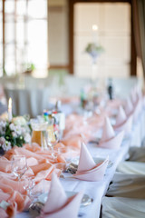 Beautiful wedding reception table decoration