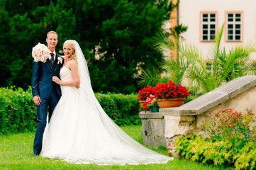 Young wedding couple