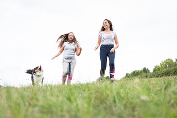 Teenage Girls On Meadow