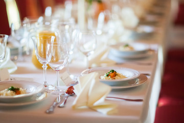 Beautiful wedding reception table decoration