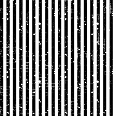 Seamless vector striped pattern. Black, white geometric background with vertical lines. Grunge texture with attrition, cracks and ambrosia. Old style vintage design. Graphic illustration. - 133137543