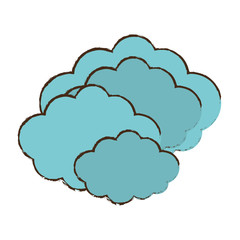 Obraz premium cloud climate weather color sketch vector illustration eps 10