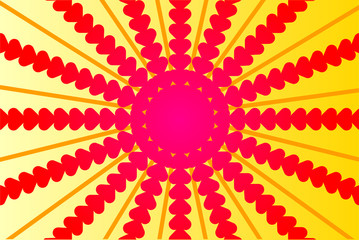 Abstract background the heart of the sun