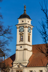 Fototapeta na wymiar Tower Of Town Hall - Uhersky Brod, Czech Republic